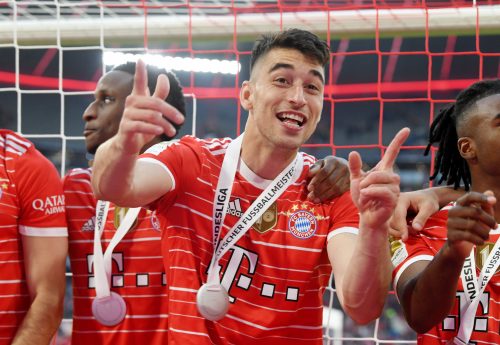 Marc Roca celebrates