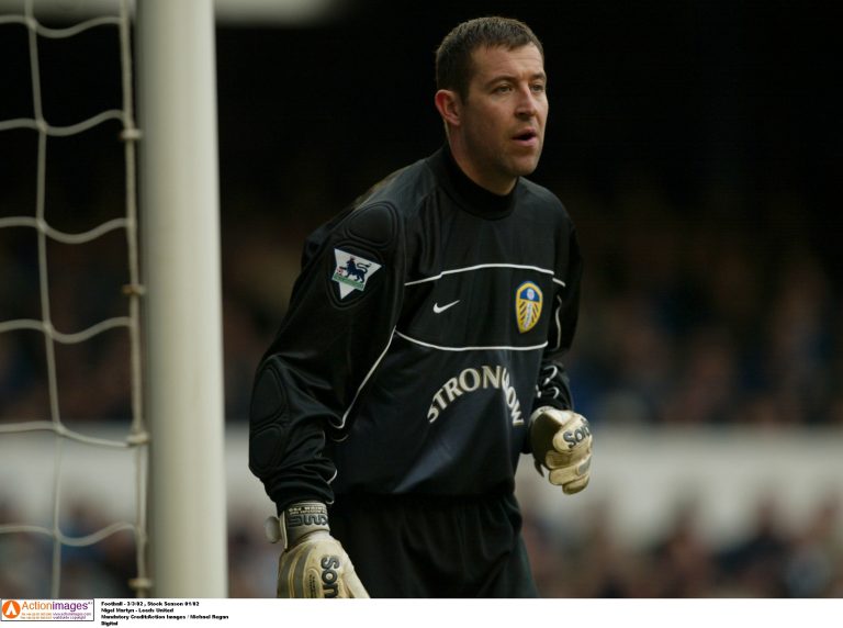 Nigel Martyn in goal for Leeds United