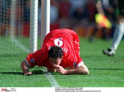 Robbie Fowler's controversial line celebration for Liverpool