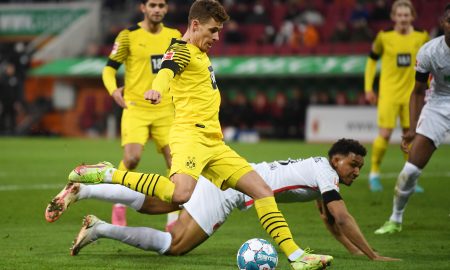 Thorgan Hazard of Borussia Dortmund shoots