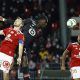 West Ham transfer target Amadou Onana heads towards goal