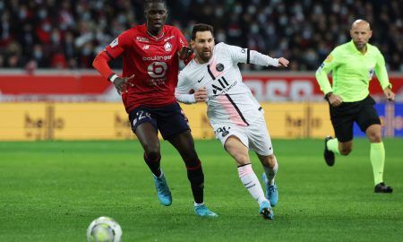 West Ham target Amadou Onana battles with Lionel Messi