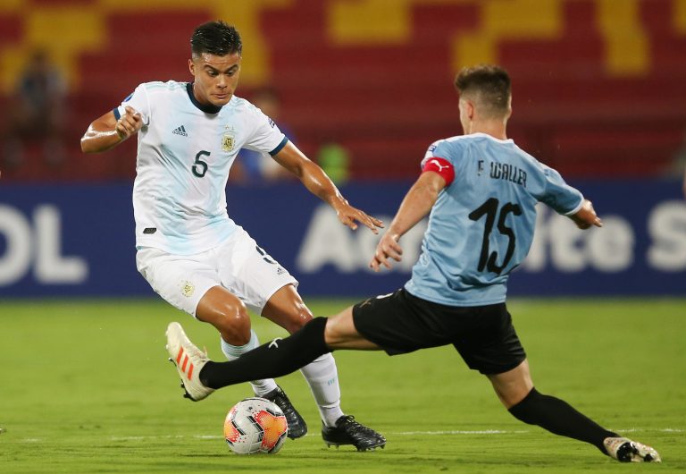 Celtic transfer target Fausto Vera takes on his opponent