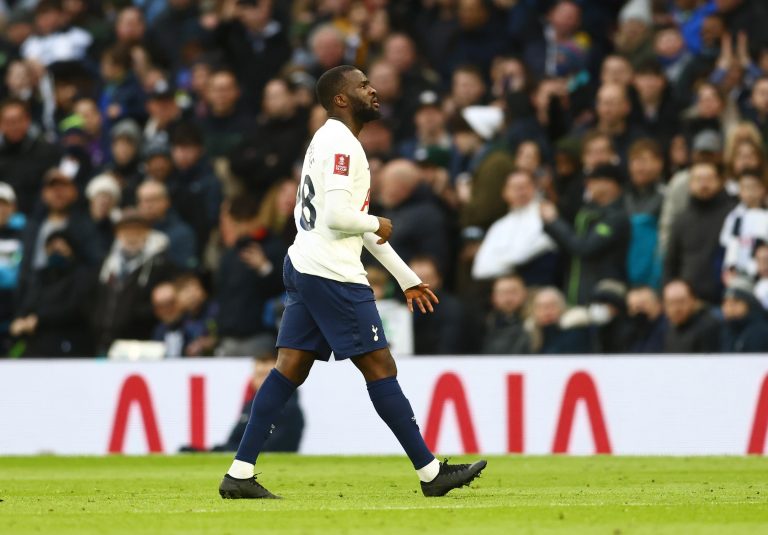 Tanguy Ndombele being substituted for Tottenham