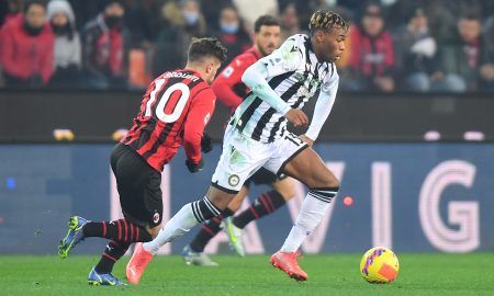 Destiny Udogie in action Udinese against AC Milan