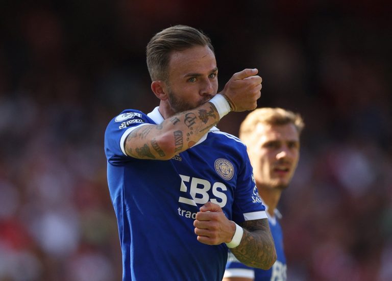 James-Maddison-celebrates-scoring-for-Leicester-City