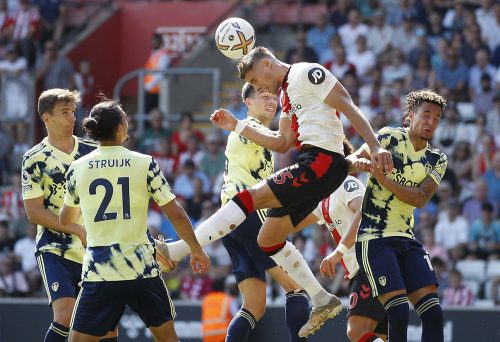 Southampton's Jan Bednarek in action