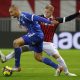 Everton transfer target Ludovic Ajorque in action for Strasbourg