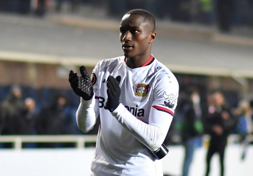 Moussa-Diaby-applauds-Bayer-Leverkusen-fans