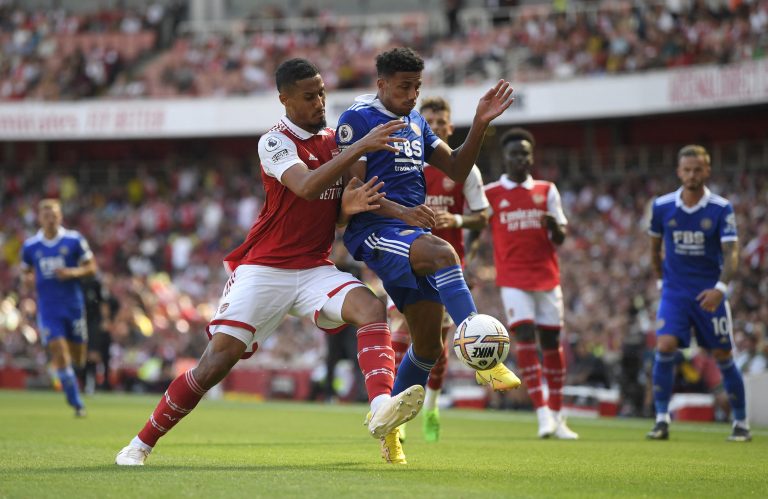 William Saliba in action for Arsenal