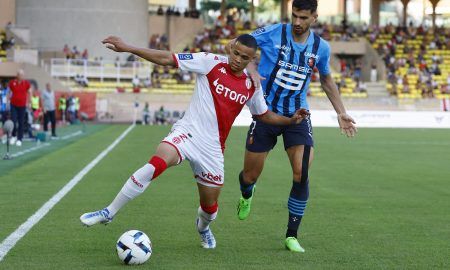 Monaco defender Vanderson in action