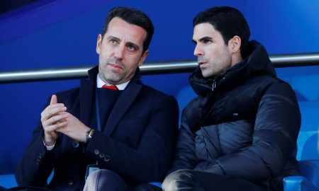 Edu-and-Mikel-Arteta-watching-on-for-Arsenal