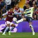 Man City's Kyle Walker wins possession against Aston Villa