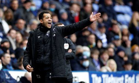 Liam-Rosenior-on-the-sidelines-for-Derby-County