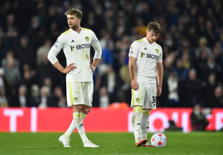 Leeds United's Patrick Bamford and Joe Gelhardt