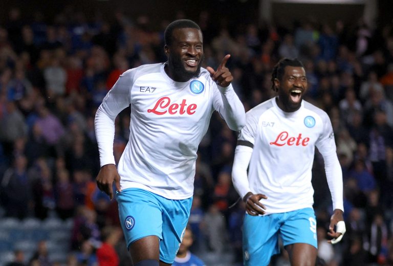 Tanguy Ndombele playing for Napoli