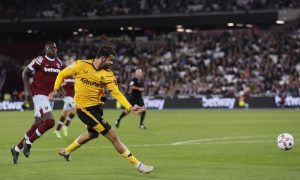 Wolves striker Diego Costa takes a shot at goal