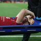 Liverpool's Diogo Jota is stretchered off injured