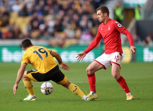 Nottingham Forest's Harry Toffolo in action against Jonny Otto