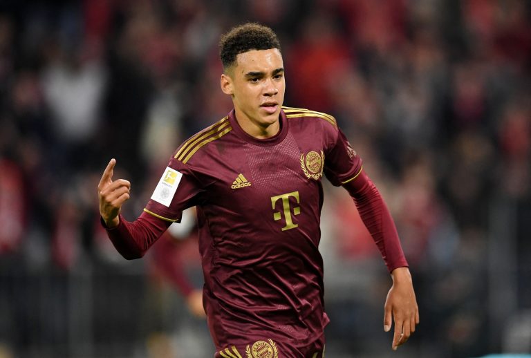 Jamal-Musiala-celebrates-scoring-for-Bayern-Munich