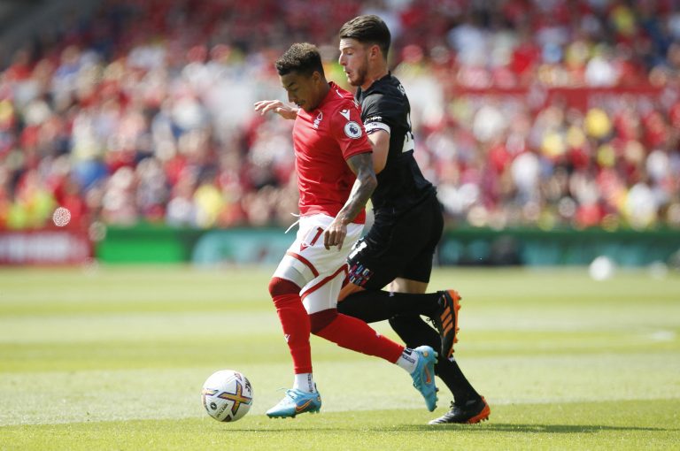 Nottingham Forest's Jesse Lingard in action against West Ham