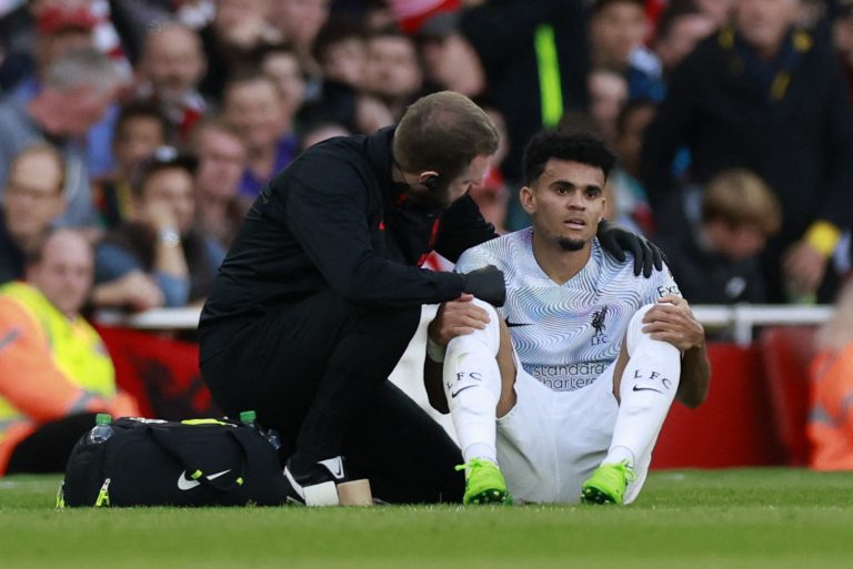 Liverpool's Luis Diaz picks up an injury