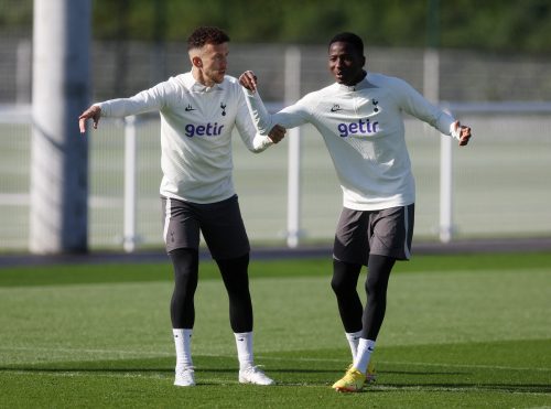 Pape Matar Sarr pictured in Tottenham training