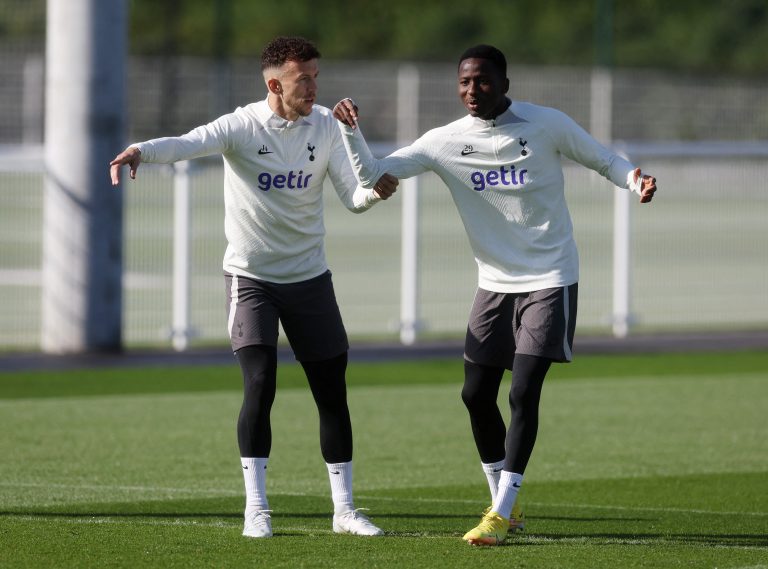 Pape Matar Sarr pictured in Tottenham training