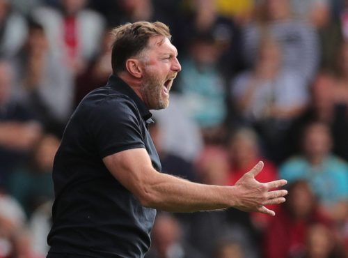 Southampton manager Ralph Hasenhuttl barks instructions to his players