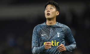 Tottenham star Son Heung-min warming up