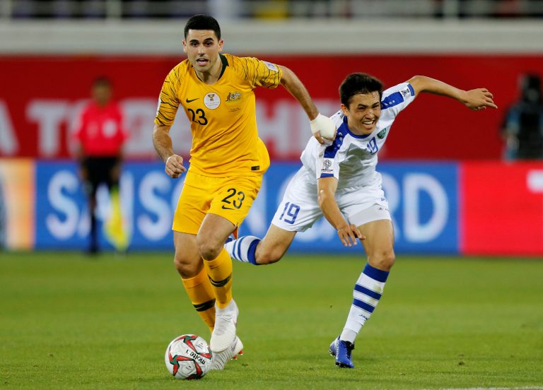 West Brom midfielder Tom Rogic in action for Australia