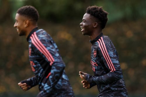 Bukayo-Saka-in-training-for-Arsenal