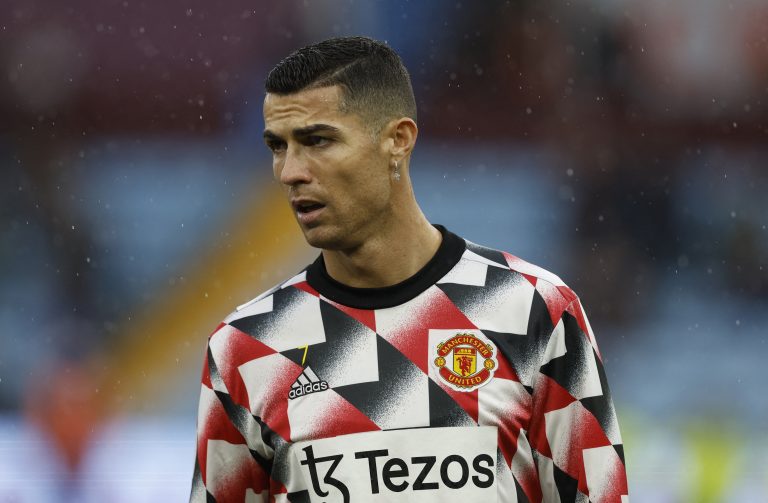 Cristiano-Ronaldo-during-a-warm-up-for-Manchester-United