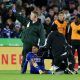 James-Justin-receiving-medical-attention-whilst-in-action-for-Leicester