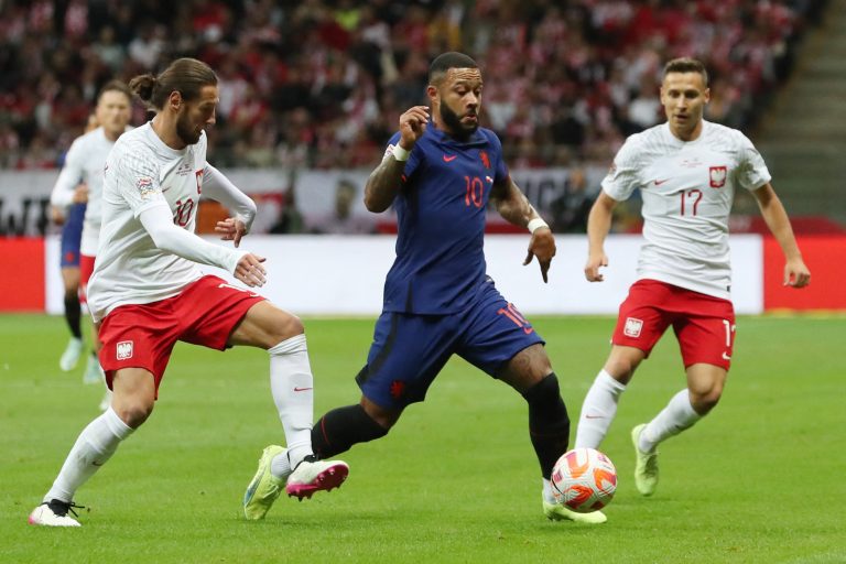 Tottenham transfer target Memphis Depay in action for Netherlands
