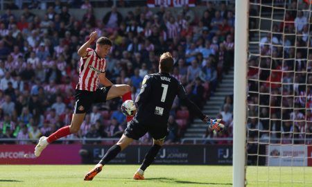 Sunderland's Ross Stewart has a shot at goal