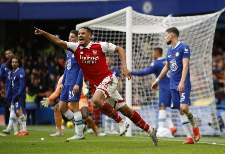 William-Saliba-celebrates-Arsenal-scoring
