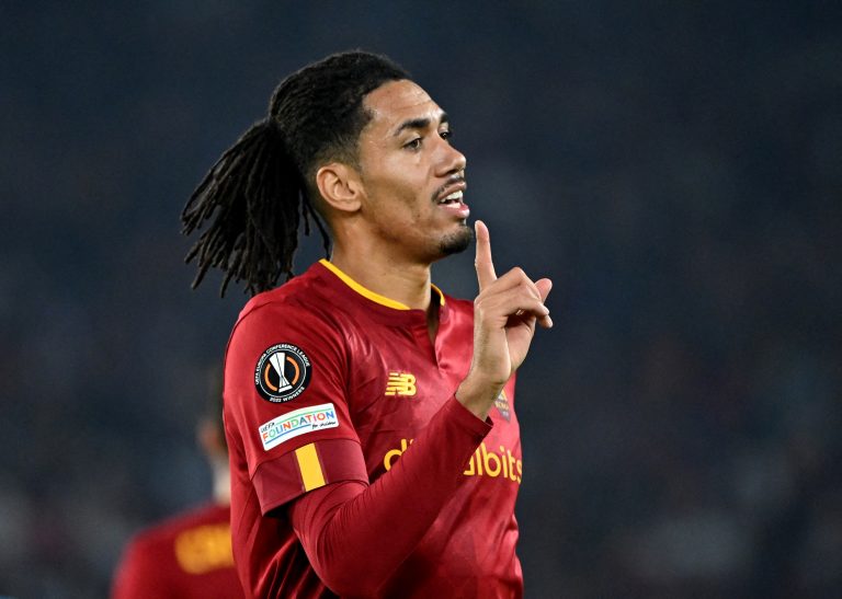 AS Roma's Chris Smalling reacts