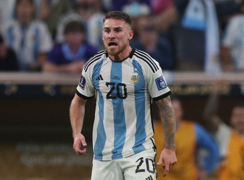 Argentina's Alexis Mac Allister reacts