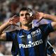 Atalanta's Ruslan Malinovskyi celebrates scoring their first goal