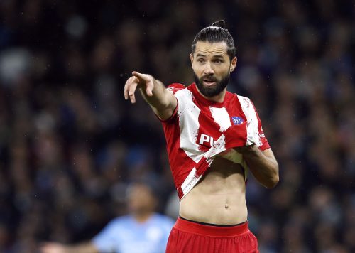 Atletico Madrid's Felipe reacts against Manchester City