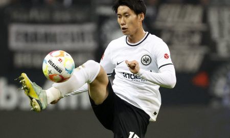 Man City transfer target Daichi Kamada in action