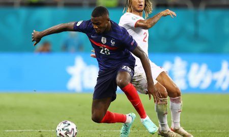 Chelsea transfer target Marcus Thuram in action for France