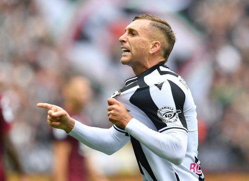 Udinese's Gerard Deulofeu celebrates