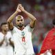 Liverpool transfer target Sofyan Amrabat celebrates a win for Morocco