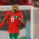 Morocco's Youssef En-Nesyri celebrates scoring their first goal