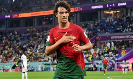 Portugal's Joao Felix celebrates scoring their second goal