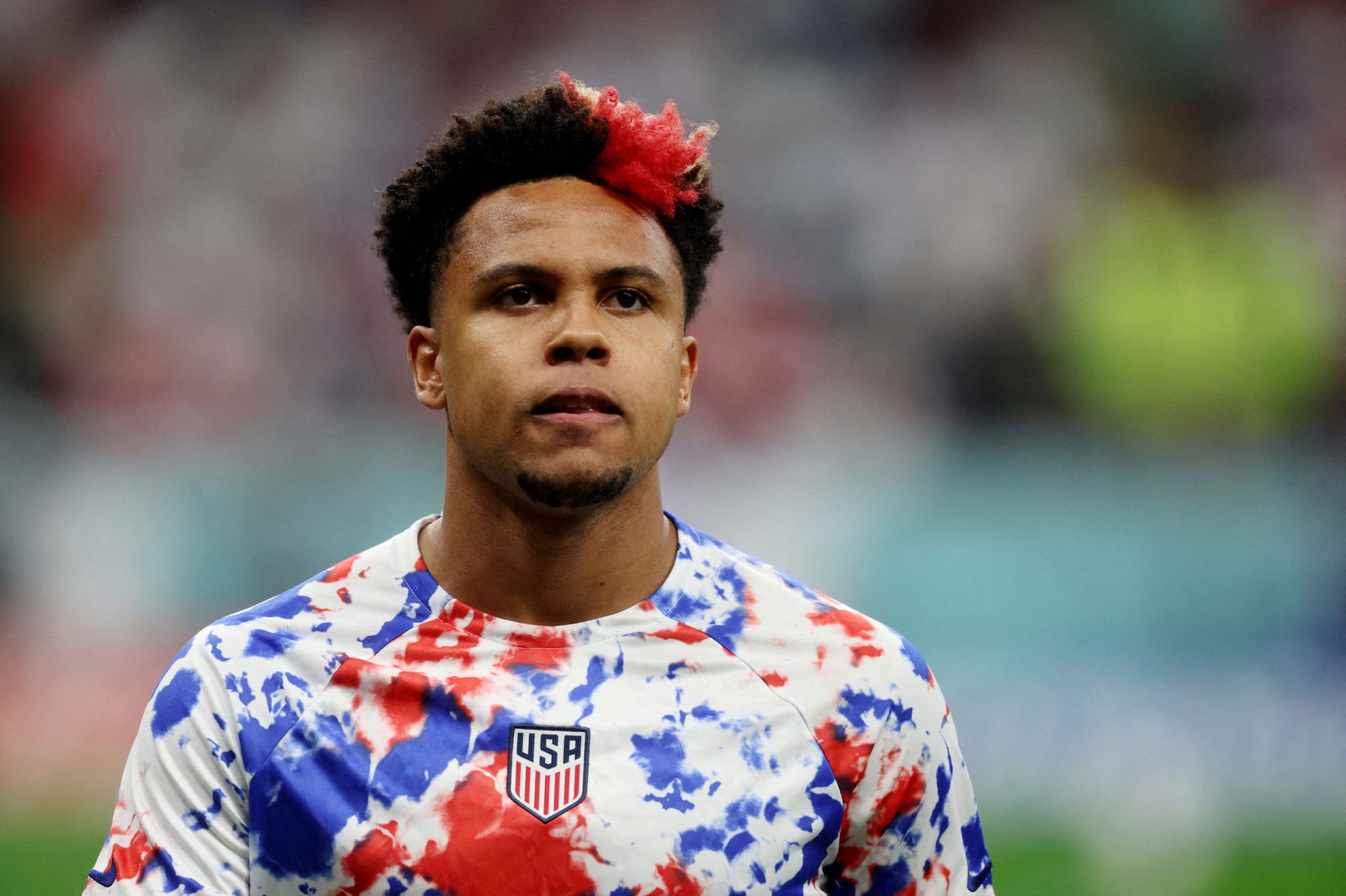 Weston McKennie of the U.S. during the warm up before the match against England