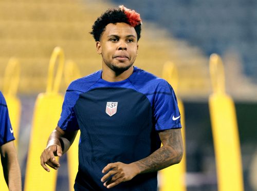 Weston McKennie of the U.S. during training