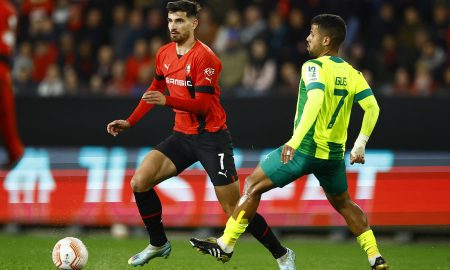 Newcastle transfer target Martin Terrier in action for Rennes